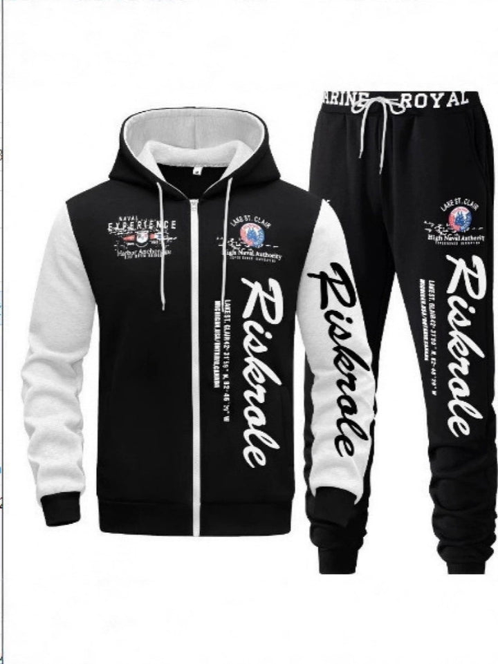 Herren Sportlicher Hoodie- und Jogginghosen-Set Drune