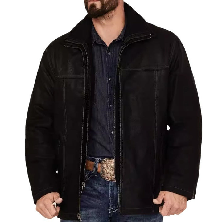Herren hochwertige Lederjacke mit vielseitigem Stil Drune