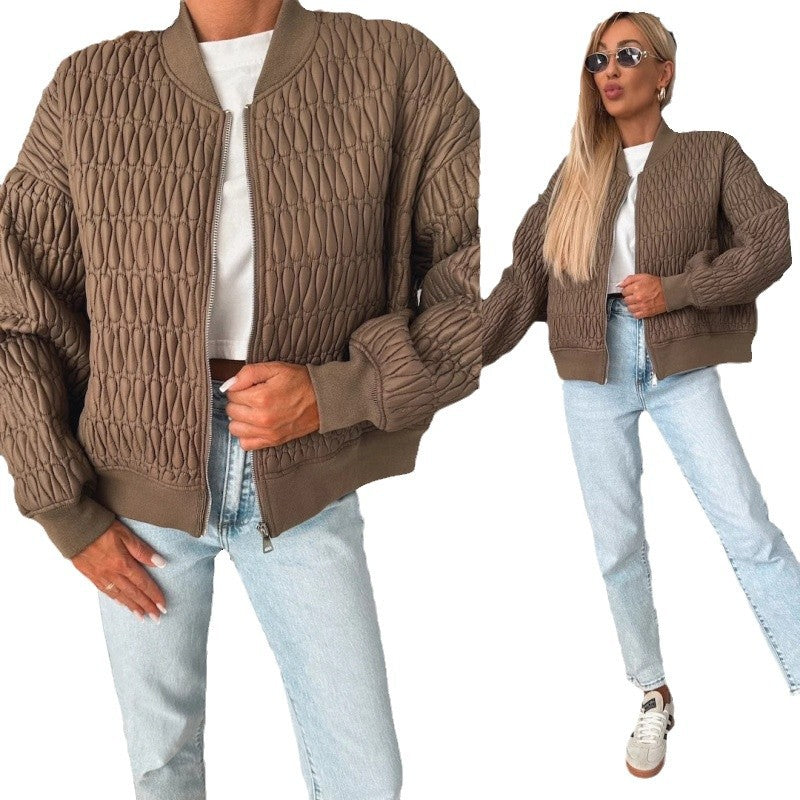 Damen Steppjacke im sportlich eleganten Design mit voluminösen Ärmeln Drune
