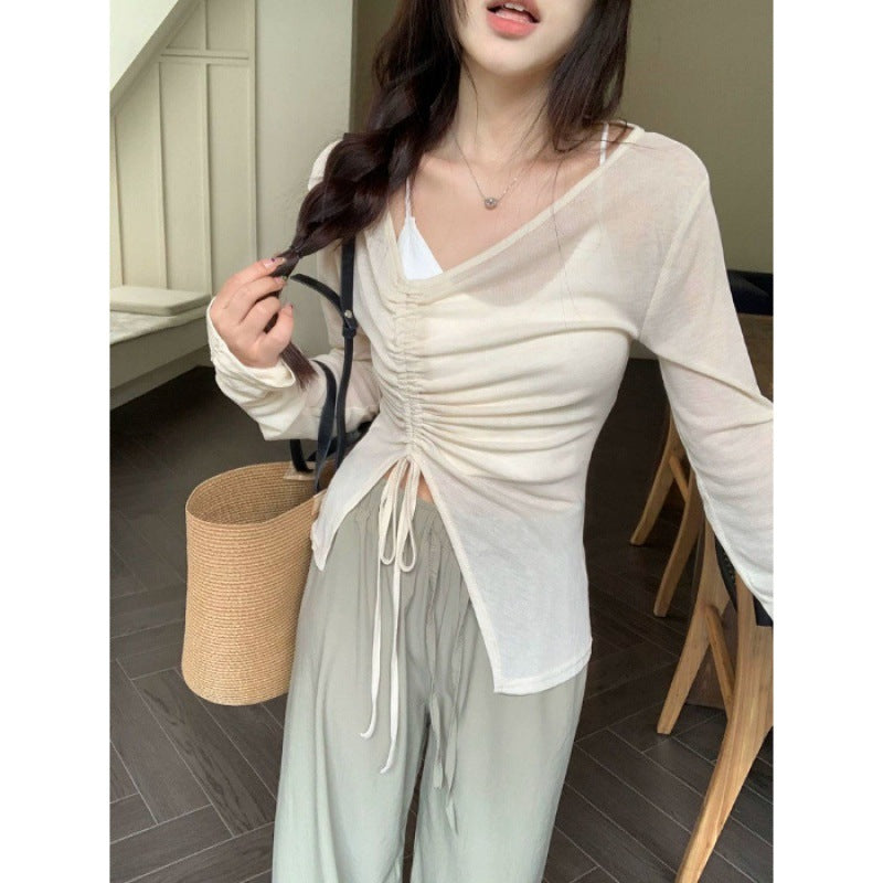 Damen Langarmshirt mit verspieltem Raffungseffekt Drune