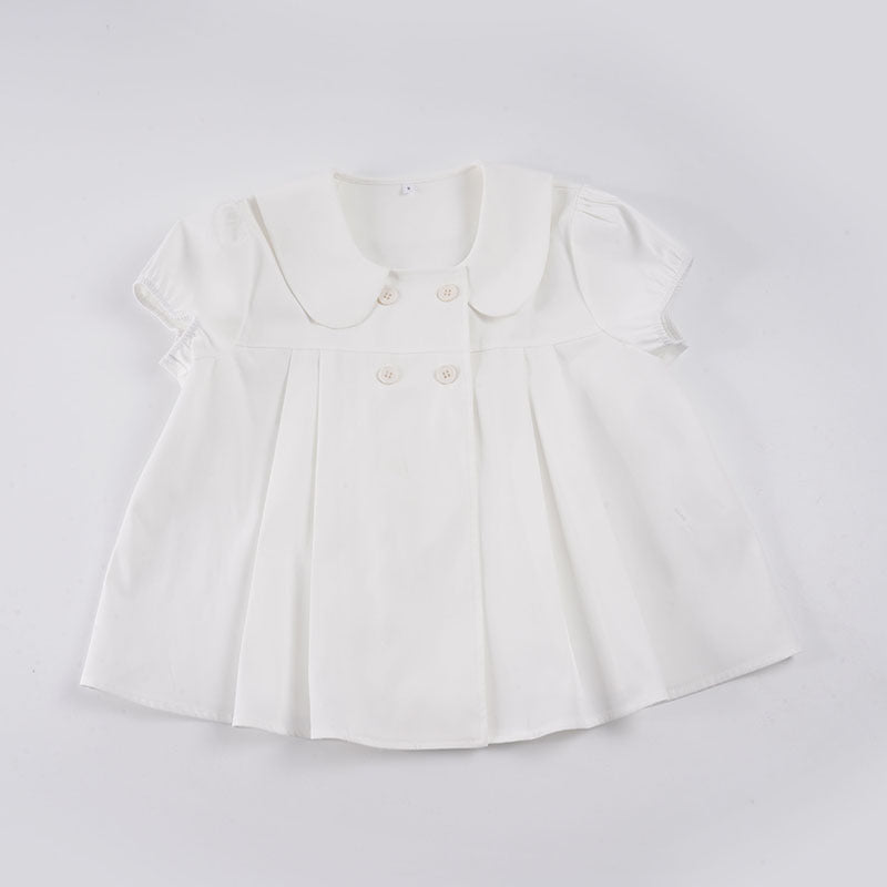 Damen Bluse mit raffinierter Knopfleiste und verspielten Puffärmeln Drune