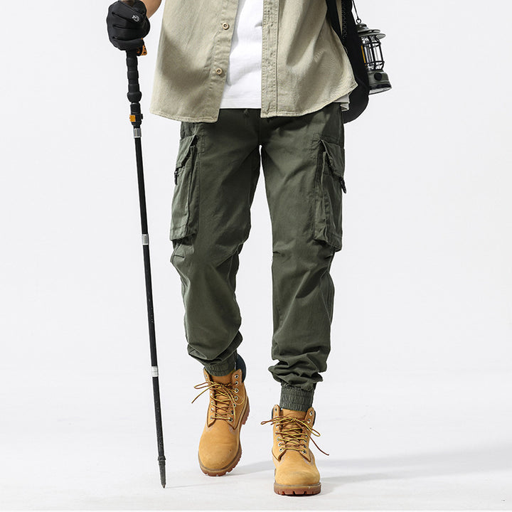 Herren Cargo-Jogginghose im Utility-Stil mit Elastikbund, Kordelzug und Multifachtaschen Drune