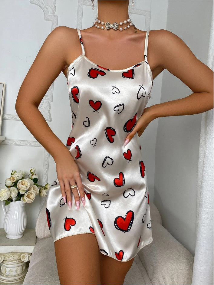 Damen Satin Nachthemd Drune