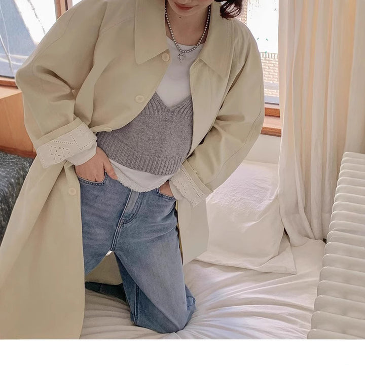 Damen Lässiger Oversized-Trenchcoat Drune