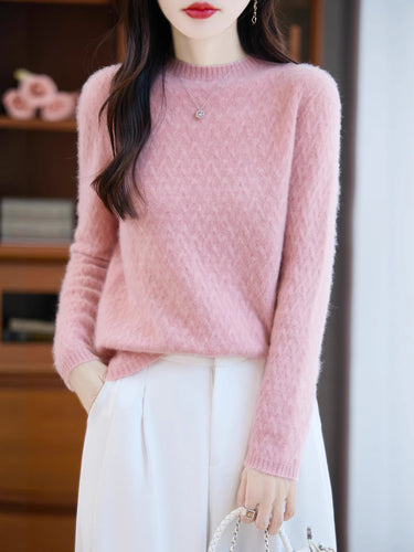 Damen Weicher Feinstrick‑Pullover mit kurzem Mockneck, leichter Mohair‑Optik und entspannter Silhouette Drune