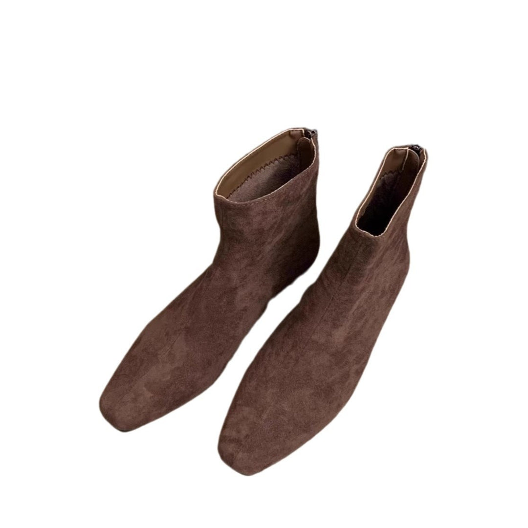 Damen Wildleder Spitz Zehen Knöchel Stiefeletten Drune