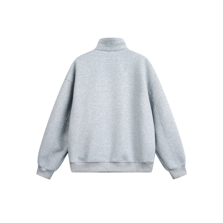 Damen Oversize Sweatshirt mit halbem Reißverschluss und Stehkragen Drune