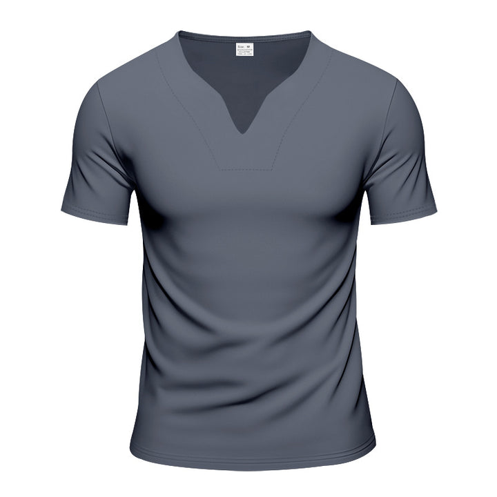 Herren nan V-Ausschnitt-Sportshirt mit ergonomischen Formnähten und elastischem Jersey Drune