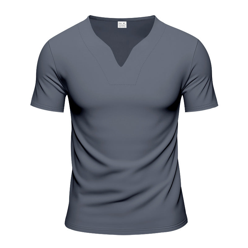 Herren nan V-Ausschnitt-Sportshirt mit ergonomischen Formnähten und elastischem Jersey Drune