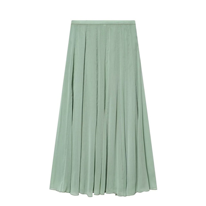 Damen Maxirock aus plissiertem Chiffon mit hohem Bund und fließender A-Linie Drune