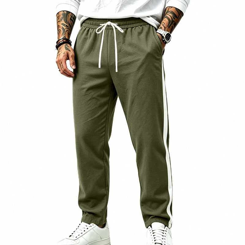 Herren Athletische Trackpants mit geradem Bein, seitlichem Kontrastband und elastischem Tunnelzug Drune