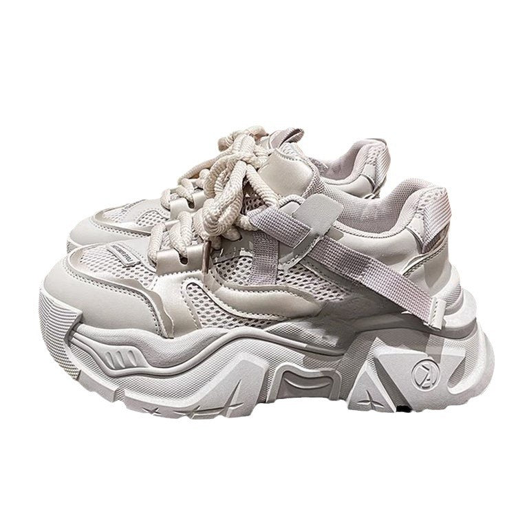 Damen modische Chunky Sneaker mit atmungsaktiver Netzstruktur und robuster Sohle Drune