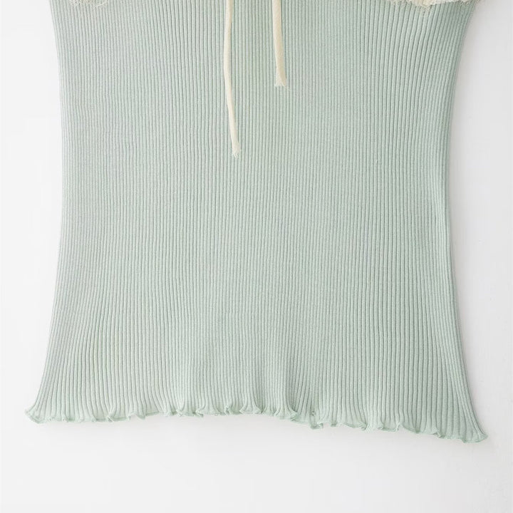 Damen Top mit raffinierten Rüschendetails und zartem Schnitt Drune