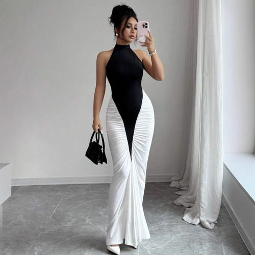 Damen Elegantes, figurbetontes Abendkleid mit Kunstseiden-Raffung Drune