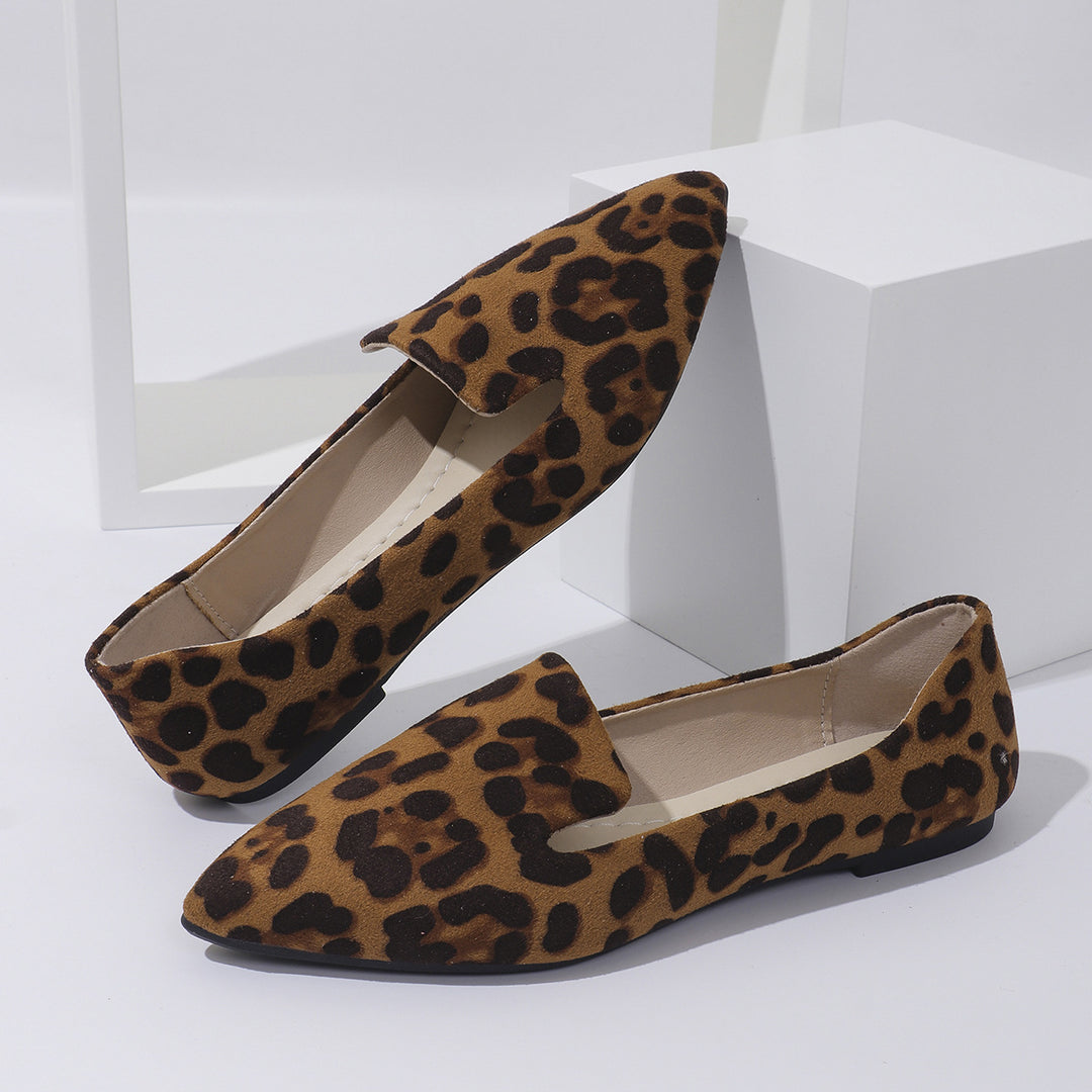 Damen Elegante Mokassin-Schuh mit modernen Leopardenmuster Drune