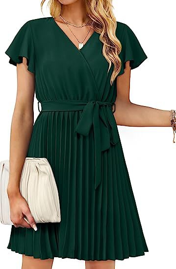 Damen Wickelkleid mit plissierten Details Drune