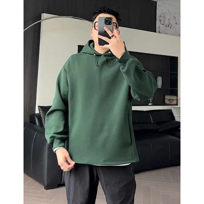 Herren Oversized Kapuzenpullover mit Dropped-Shoulder, schwerer Baumwollmischung und minimalistischer Silhouette Drune