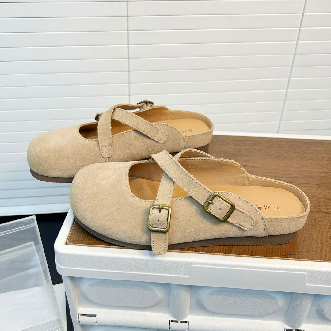 Damen Clogs mit elegantem Kreuzriemen und rutschfester Sohle Drune