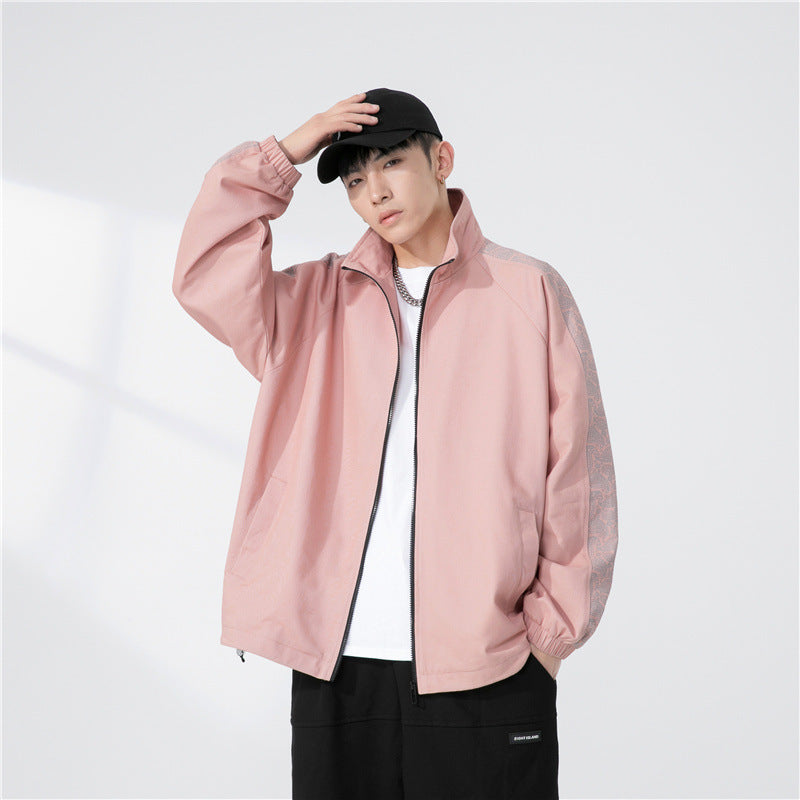 Herren Oversize Übergangsjacke mit Raglanärmeln, Stehkragen und elastischen Bündchen Drune