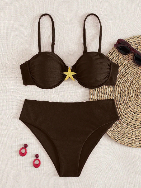 Damen Balconette-Bikini mit dekorativen Sternen Drune