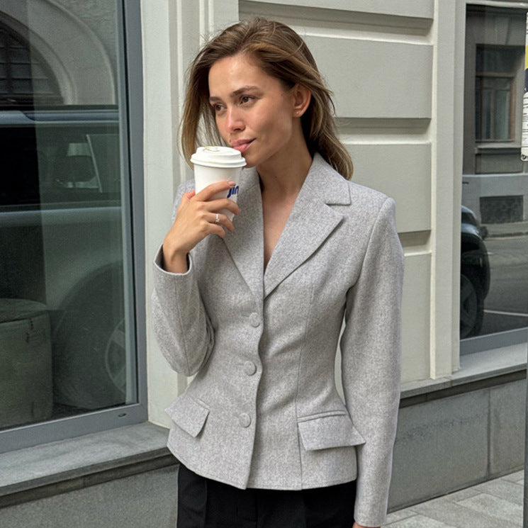 Damen Blazerjacke mit taillierter Silhouette und eleganten Details Drune