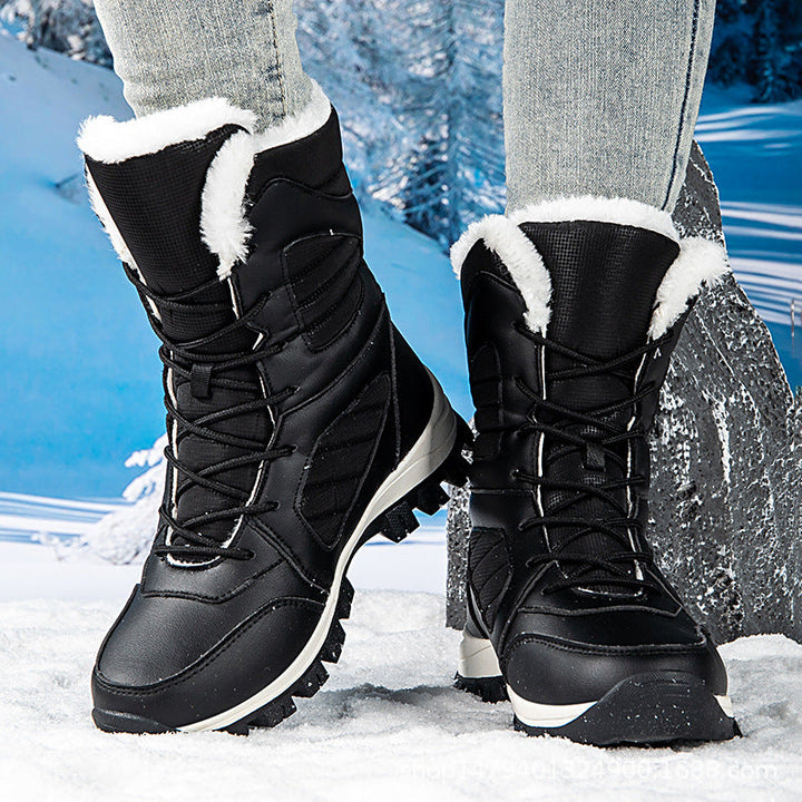 Damen Warm gefütterte Winterstiefel mit rutschfester Gummisohle Drune