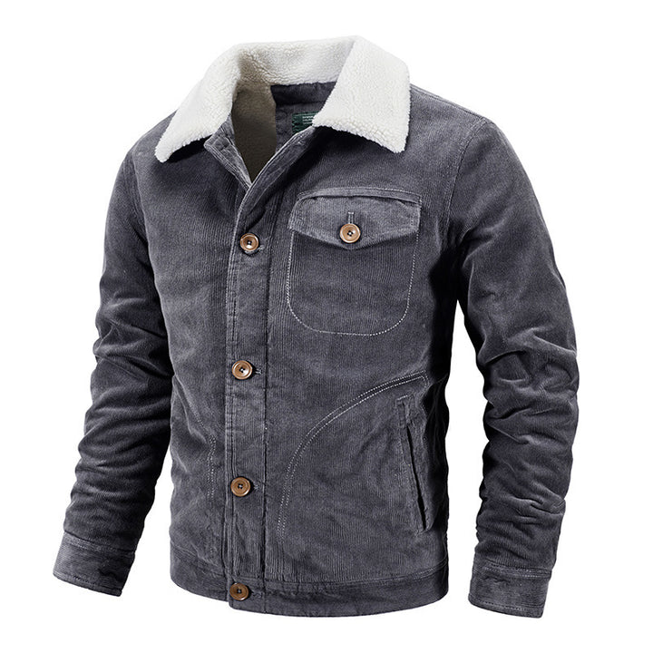 Herren Warme Cordjacke mit Teddyfutter Drune