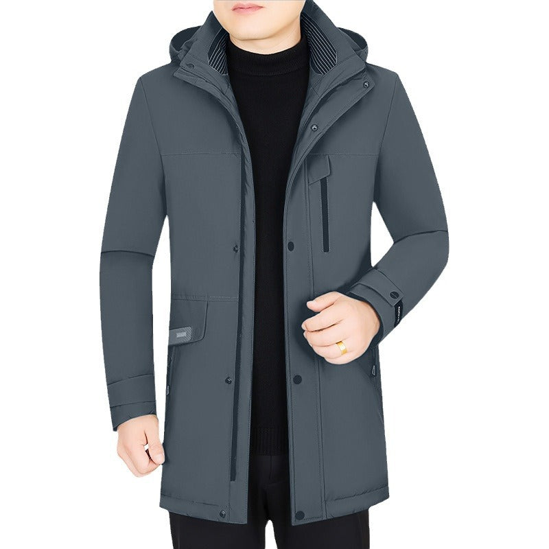 Herren Wasserabweisender Parka mit herausnehmbarer Kapuze und integrierter Smartphone-Innentasche Drune