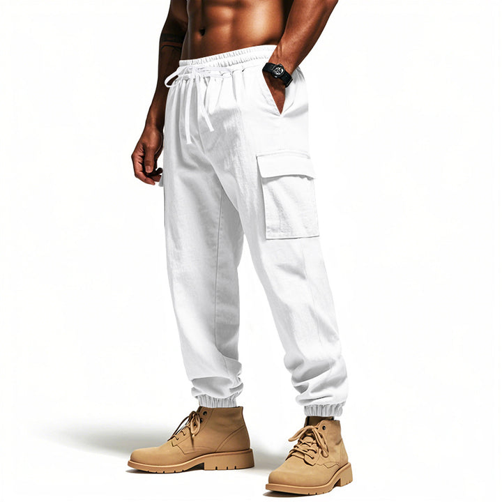 Herren Utility-Cargo-Jogger mit elastischem Bund, Kordelzug und großem Seitentaschen‑Panel Drune