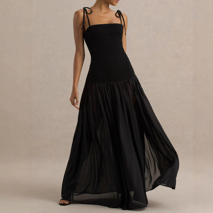 Damen Maxi-Kleid mit verstellbaren Spaghettiträgern und elegantem Schnitt Drune