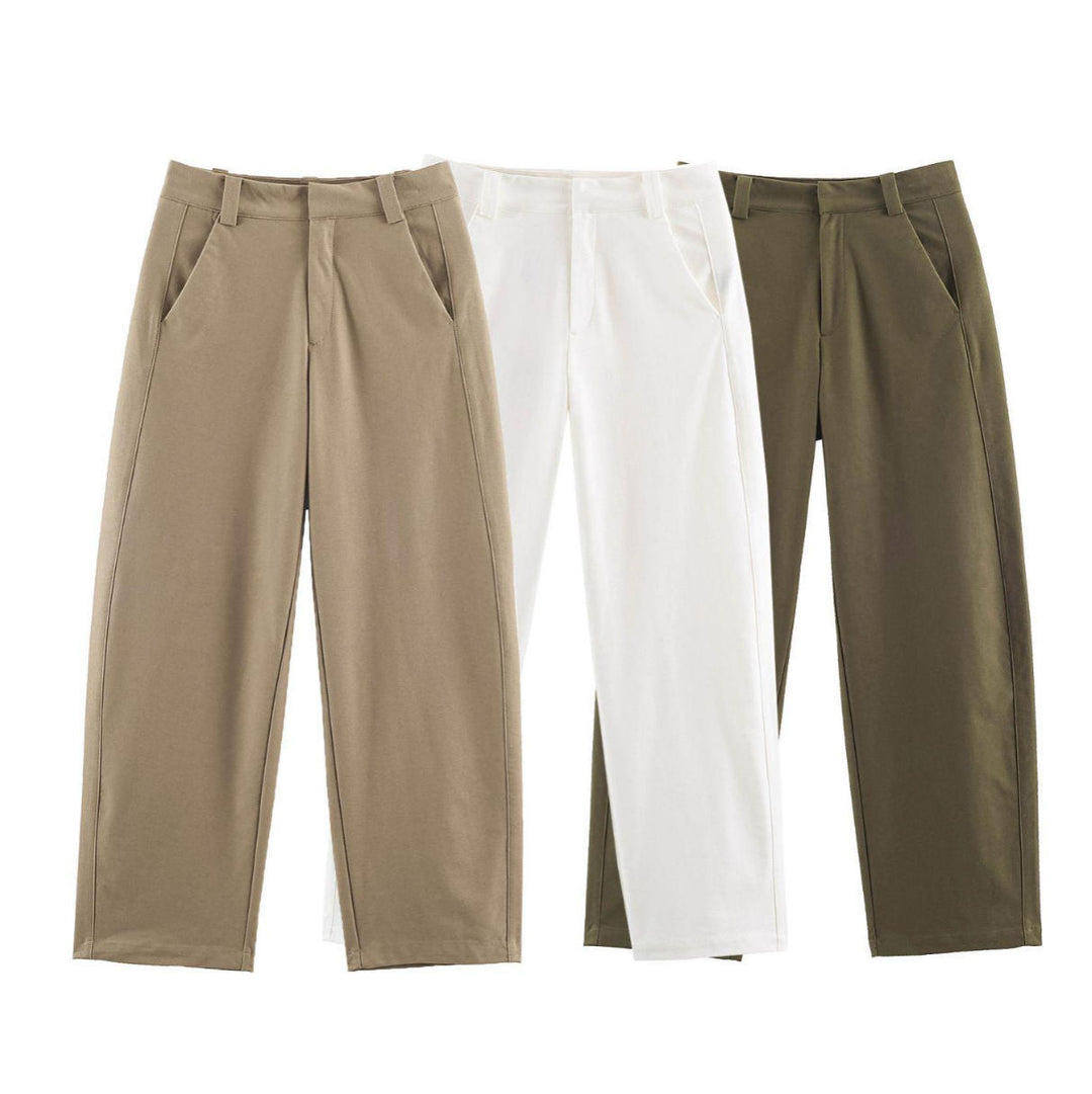 Damen Hochtaillierte Culotte-Hose mit weitem Bein und dekorativem Taillengürtel Drune