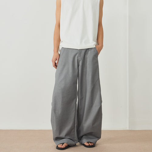 Herren Bodentiefe Oversize-Twillhose mit extra weitem Bein und cleanem Minimaldesign Drune