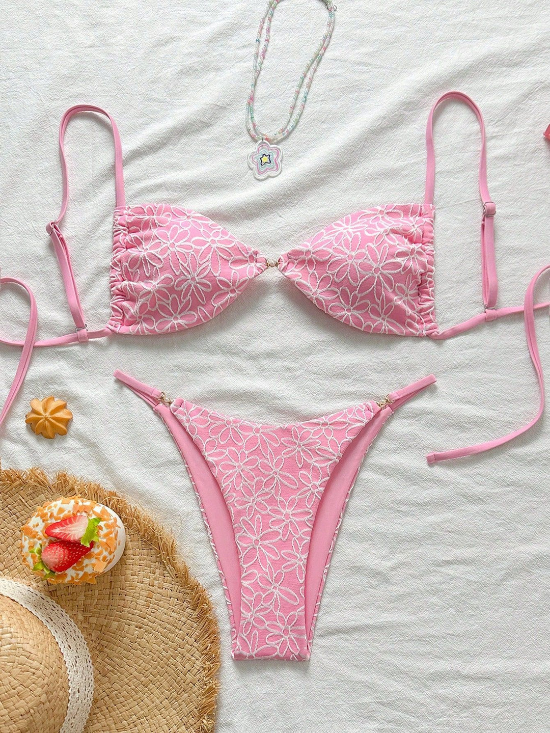 Damen attraktiver Blumenmuster-Bikini Drune