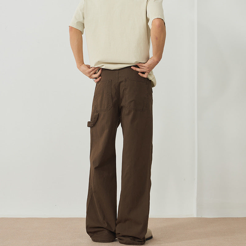 Herren weite Carpenterhose aus Baumwoll-Twill mit Hammerschlaufe und verstärkten Nähten Drune