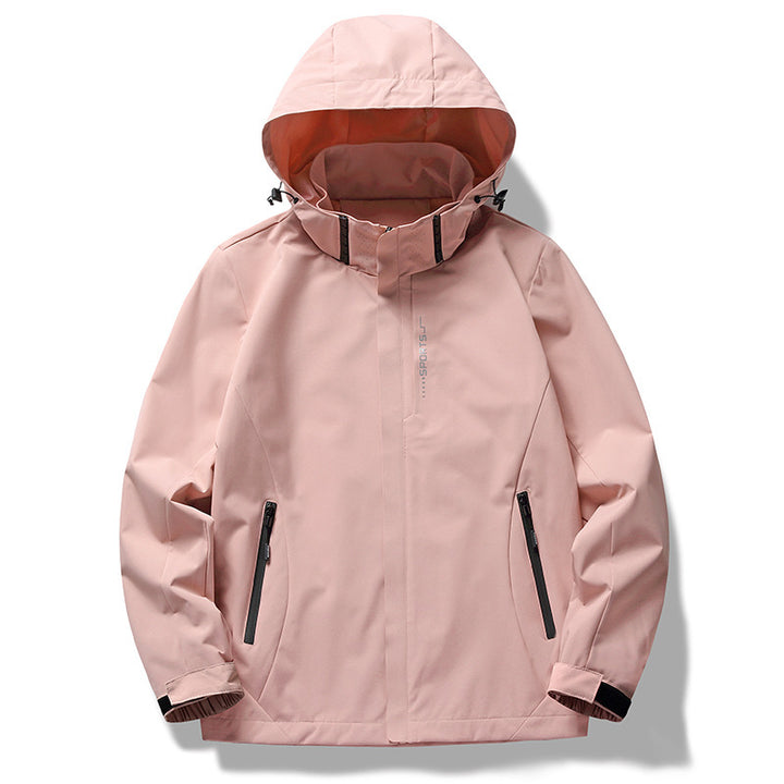 Herren wind- und wasserabweisende Softshell-Kapuzenjacke mit verdeckter Reißverschlussblende Drune