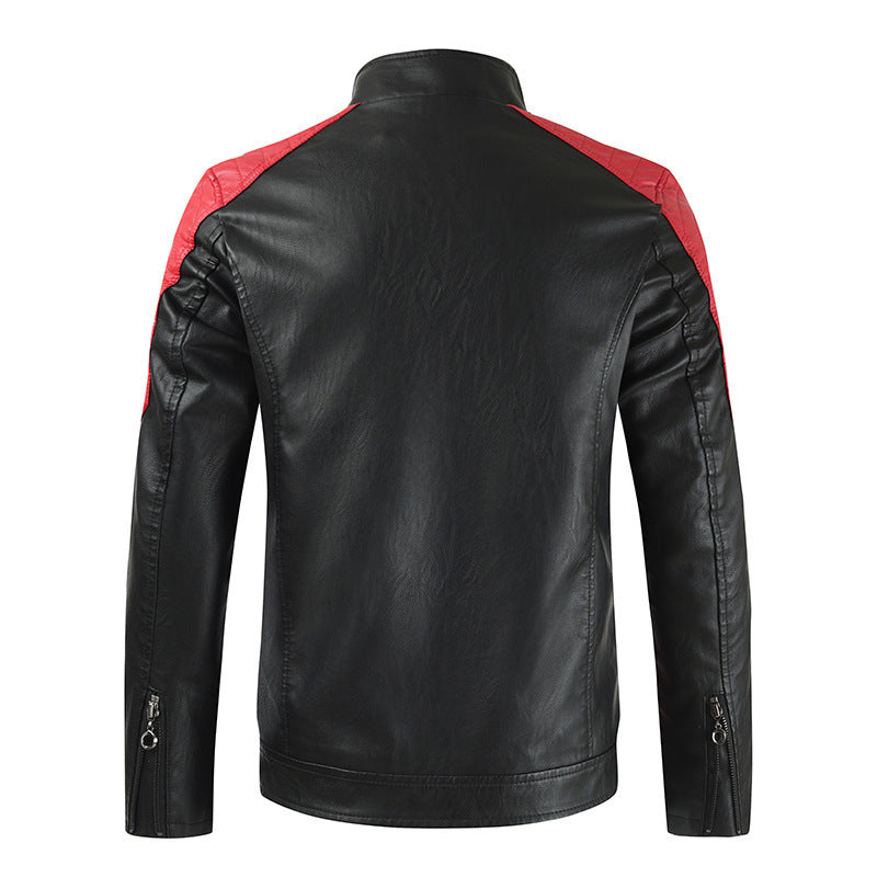 Herren Modische Bikerjacke mit Lederapplikationen Drune