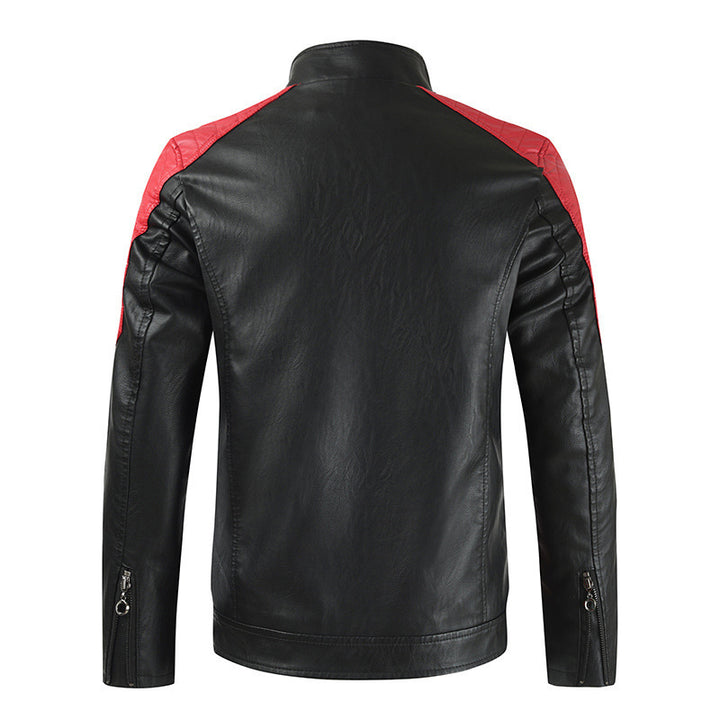 Herren Modische Bikerjacke mit Lederapplikationen Drune