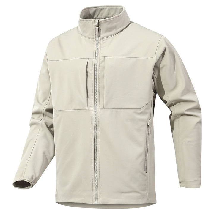 Herren Technische Softshelljacke mit Stehkragen und verdeckten Reißverschlusstaschen Drune