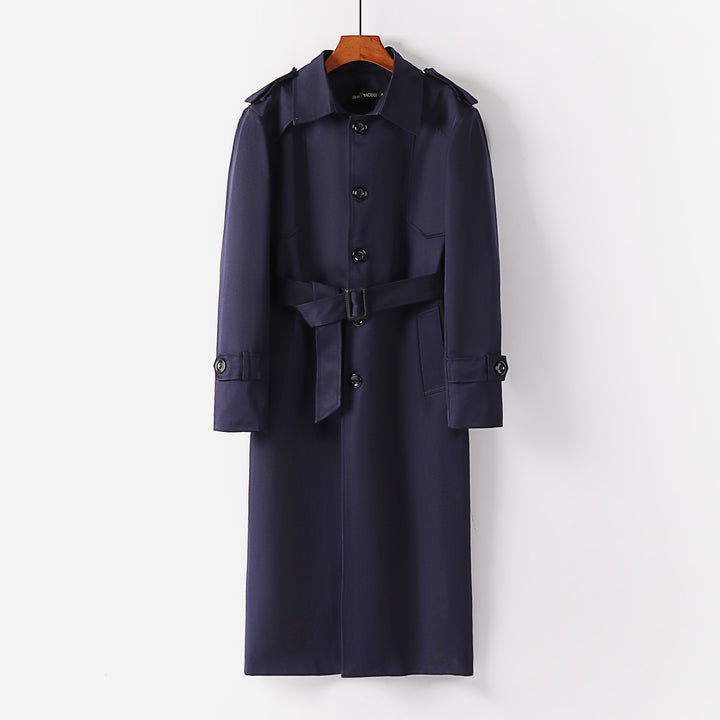 Damen Langer klassischer Trenchcoat mit Schulterpatten, Knopfverschluss und verstellbaren Manschetten Drune