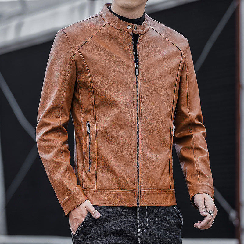 Herren Moderne Kunstlederjacke Drune