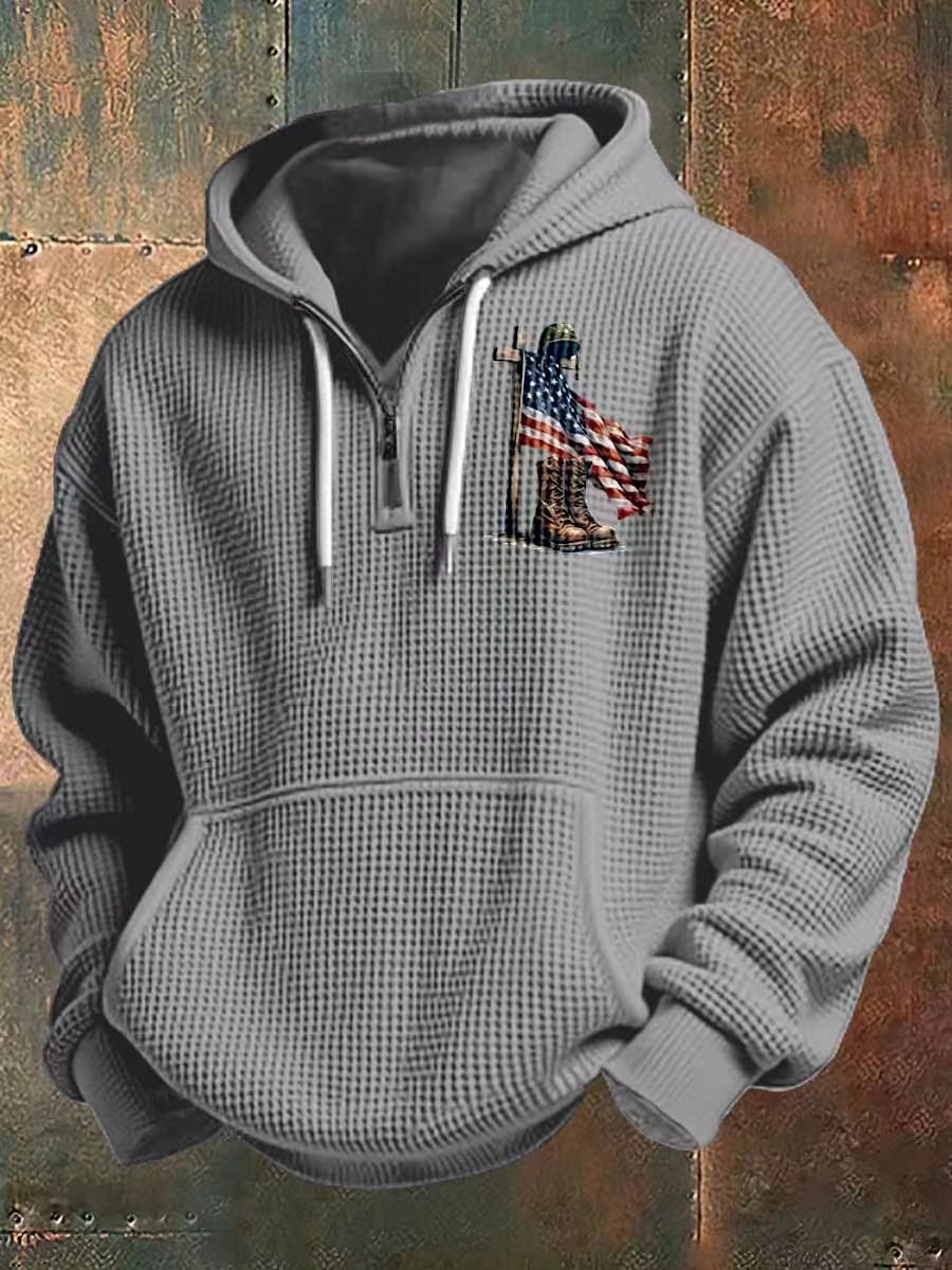 Herren Kapuzensweater mit amerikanischem Flaggenmotiv Drune