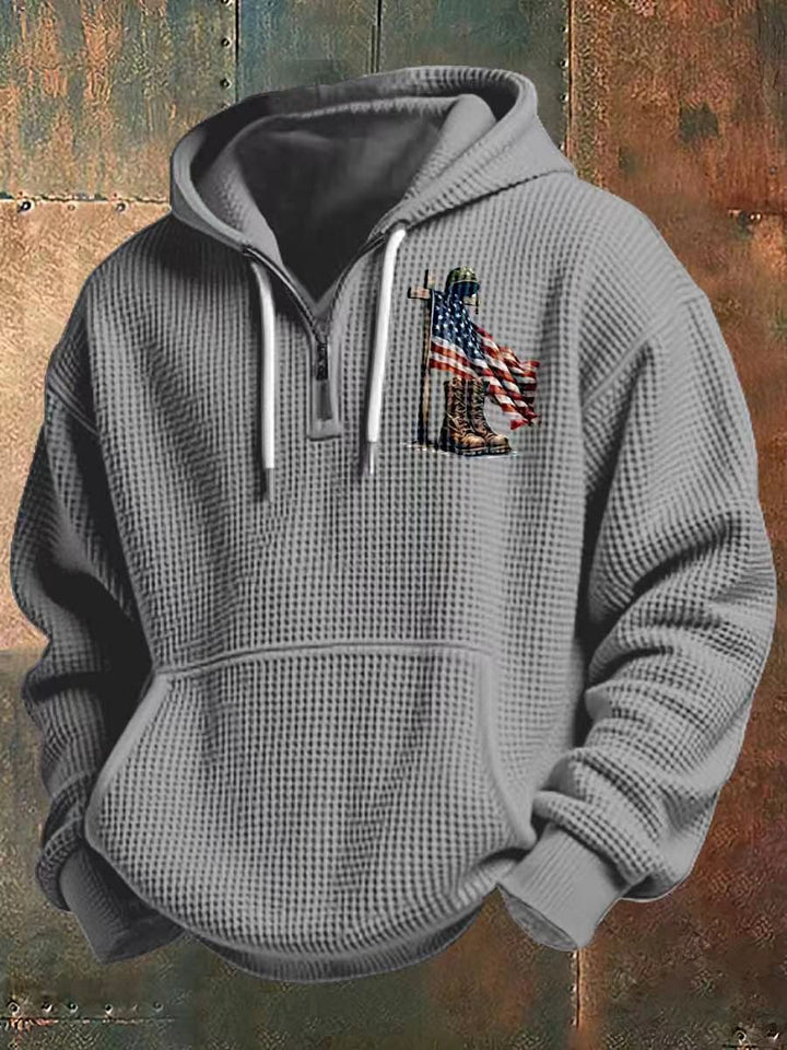 Herren Kapuzensweater mit amerikanischem Flaggenmotiv Drune
