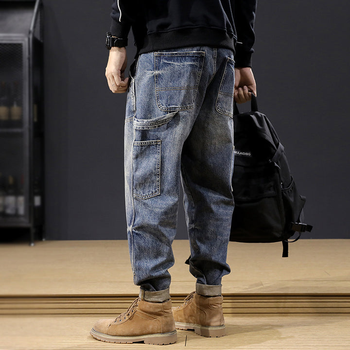 Herren Bequeme Cargo-Jeans Drune