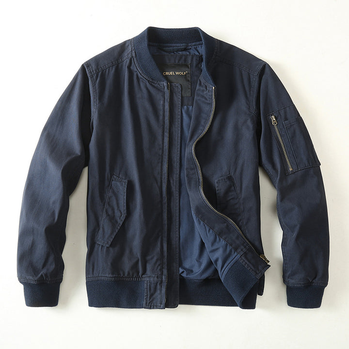 Herren Leichte Bomberjacke im urbanen Camouflage-Look mit Rippbündchen und Utility-Taschen Drune