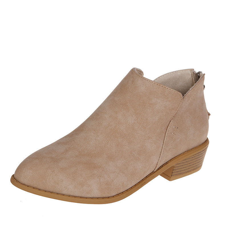 Damen nan spitz zulaufende Schlupf-Ankleboots mit kleinem Blockabsatz und ergonomischem Komfortfußbett Drune
