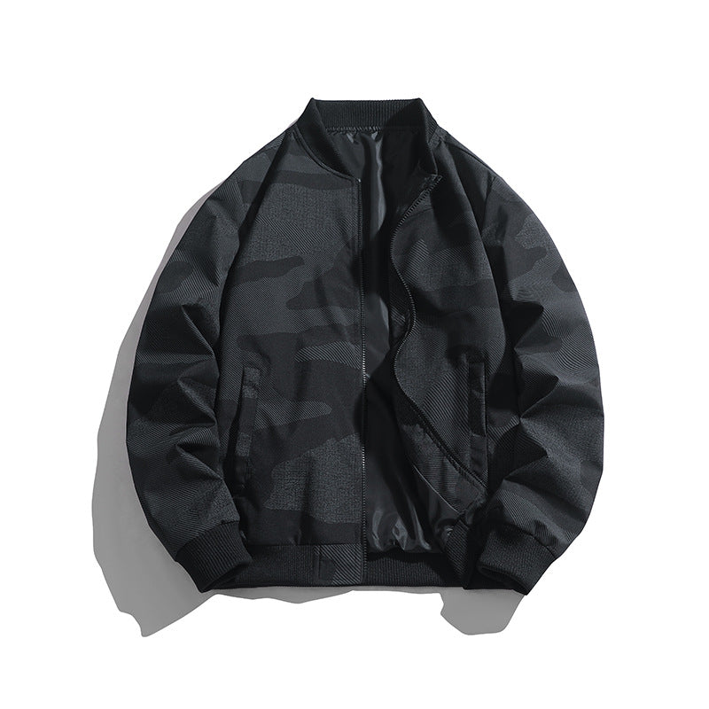 Herren Modische Bomberjacke mit Camouflage-Design Drune