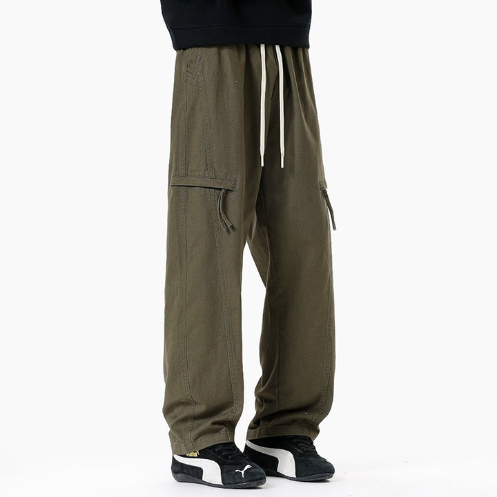 Herren Weite Cargo-Jogginghose im Baggy‑Schnitt mit Kordelbund & Mehrfachtaschen Drune