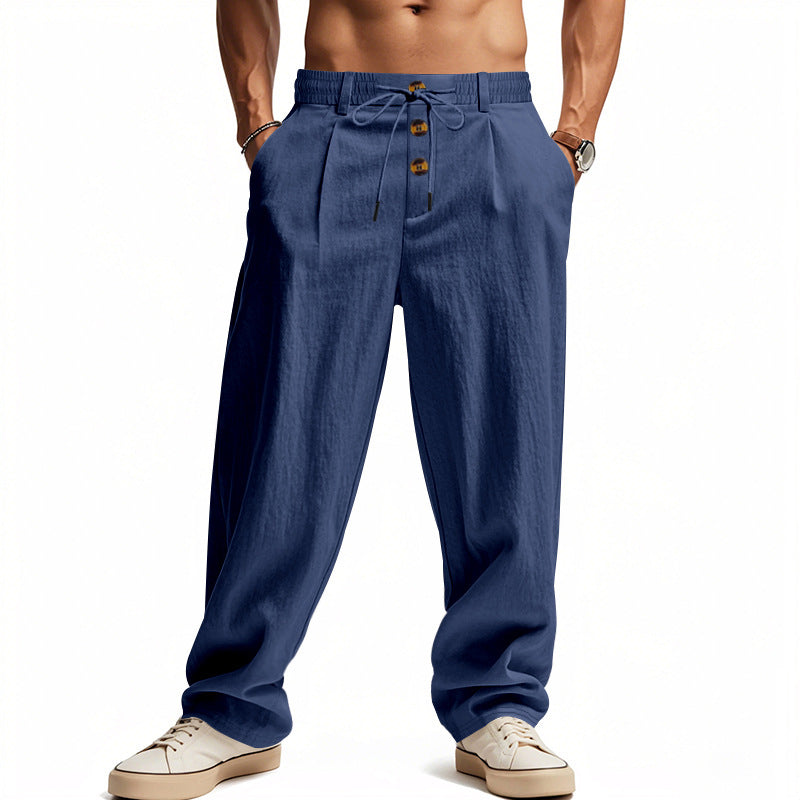 Herren Leinenhose mit Atmungsaktiv & Verstellbarer Kordelzug | Drune