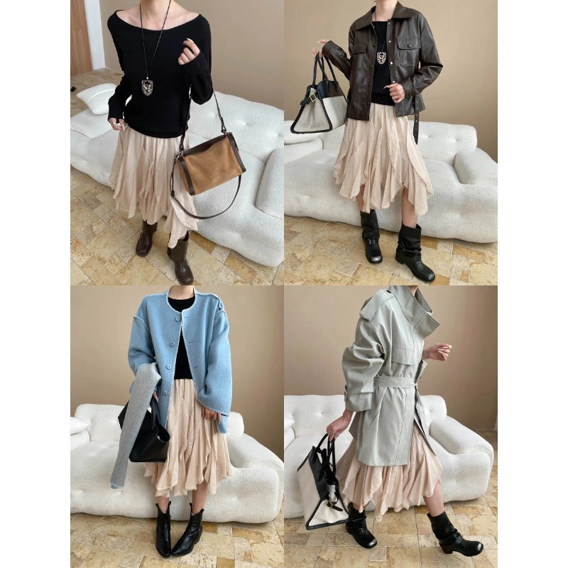Damen Kunstlederjacke mit funktionalen Taschen und modischem Schnitt Drune