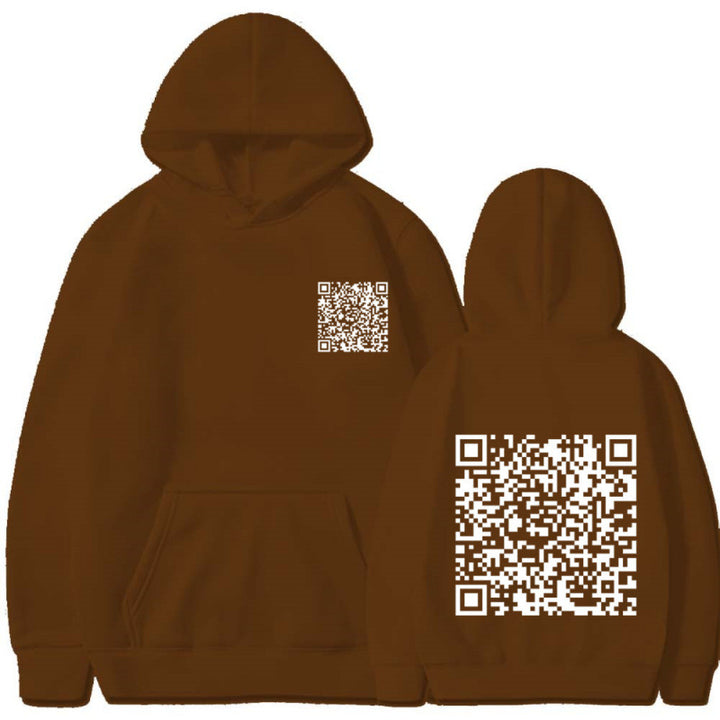Damen Sportlicher Kapuzenpullover mit QR-Code Drune